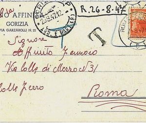 37730  REPUBBLICA: Storia Postale - DEMOCRATICA 4 Lire su cartolina TASSATA 1947