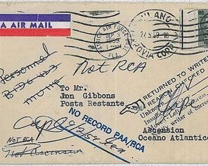 37734  REPUBBLICA: Storia Postale - SIRACUSANA  su BUSTA per ASCENSION : Bella!!