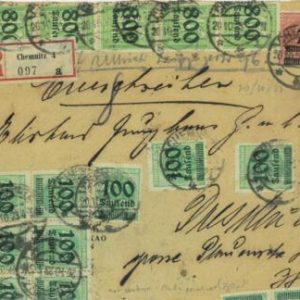 P0344 - GERMANY - POSTAL HISTORY - INFLATION  20 Million 1st day of RATE 10.1923
