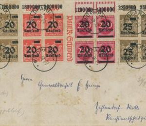 P0343 - GERMANY - POSTAL HISTORY - INFLATION  350000 Mark RATE Very Nice!  1923