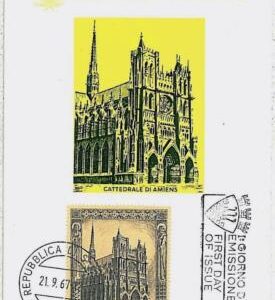 30200 -  San Marino -MAXIMUM CARD-POSTAL HISTORY-1967-*Cathedral, ARCHITECTURE