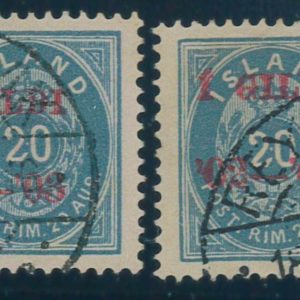 P4365 A - ICELAND , M 30 B USED, ONE OF THEM WITH SHIFTED OVERPRINT