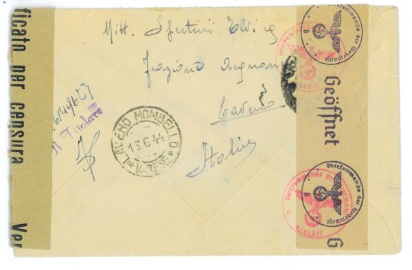 P2444 - ITALIA RSI , 13.6.1944 , MISTA REGNO RSI , DESTINAZIONE INCONSUETA - immagine 2