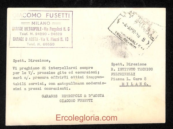 ad4027 - CARTOLINA D'EPOCA PUBBLICITARIA - Milano Città - Autopullman FIAT - immagine 2
