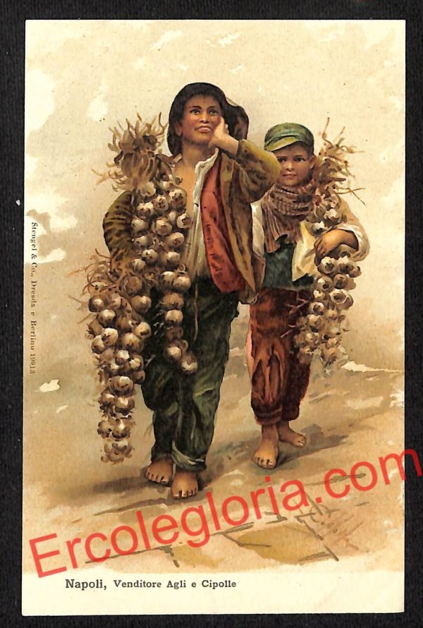 ah3408 - CARTOLINE D'EPOCA - Napoli Citta - Venditore Agli e Cipolle