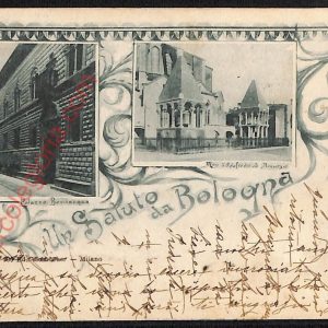 ae2571 - CARTOLINA  D'EPOCA - Bologna Città - Palazzo Bevilacqua  1900