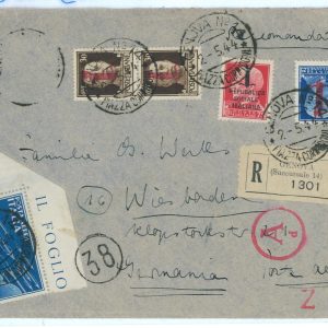 P2436 - ITALIA RSI , MISTA REGNO RSI, SPEDITA DA GENOVA A WIESBADEN,  2.5.1944 ,