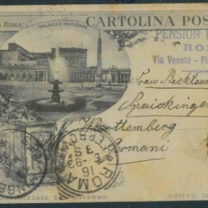 LIB870 - CARTOLINA d'Epoca -  ROMA 1893 - PRIVATIVA Autorizzata pubblicitaria
