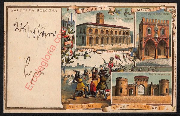 ae2576 - CARTOLINA  D'EPOCA - Bologna Città - Battaglia di Fossalta  1900