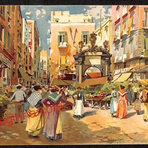 ah3425 - CARTOLINE D'EPOCA - Napoli Citta - Mercato d'erbe al Pendino