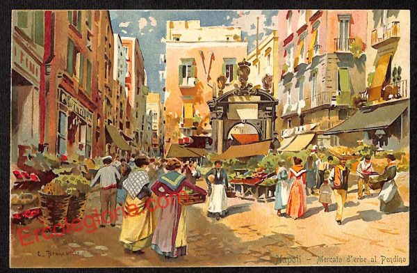 ah3425 - CARTOLINE D'EPOCA - Napoli Citta - Mercato d'erbe al Pendino