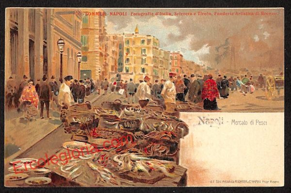 ah3429 - CARTOLINE D'EPOCA - Napoli Citta - Mercato di Pesci