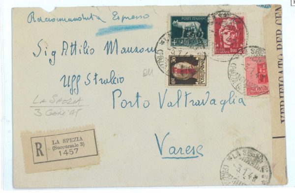 P2429 - ITALIA RSI , 3.1.1945 , MISTA REGNO RSI, COMPLETA, CENSURATA,