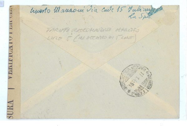 P2429 - ITALIA RSI , 3.1.1945 , MISTA REGNO RSI, COMPLETA, CENSURATA, - immagine 2