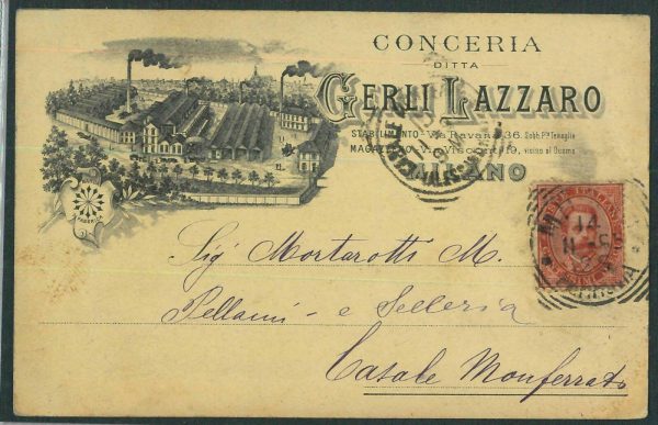 LIB874 - CARTOLINA d'Epoca - MILANO   1895 -  pubblicitaria  CONCERIA Lazzaro