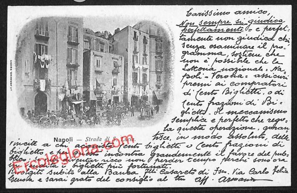 ah3445 - CARTOLINA D'EPOCA - Napoli Citta - Starda di San Lucia