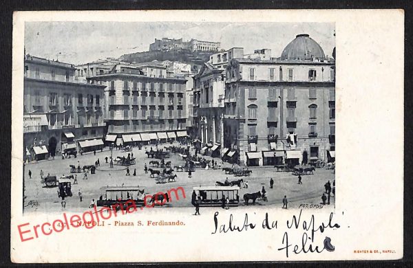 ah3446 - CARTOLINA D'EPOCA - Napoli Citta - Piazza San Ferdinando