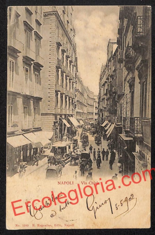 ah3447 - CARTOLINA D'EPOCA - Napoli Citta - Via Chiaia