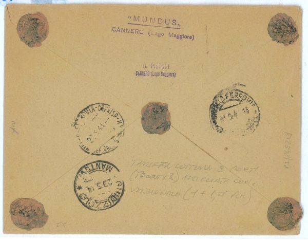 P2420 - ITALIA RSI , FRANCOBOLLI REGNO, USATI IN PERIODO RSI, FRESCA. 21.5.1944 - immagine 2