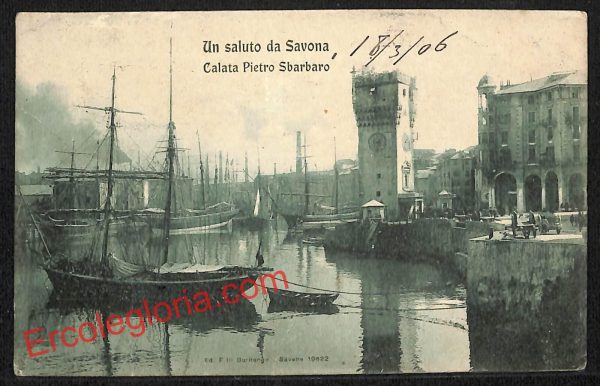 ai4946 - CARTOLINA D'EPOCA - Savona Città - Calata Pietro Sbarbaro