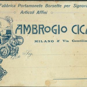 LIB876 - CARTOLINA d'Epoca - MILANO  -  pubblicitaria  FABBRICA Borsette CICALA