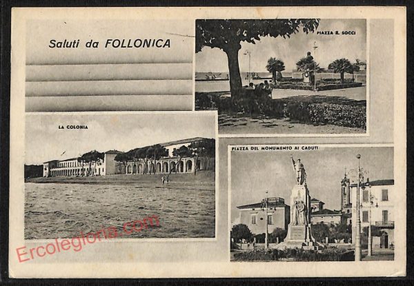 ag2222 - CARTOLINA D'EPOCA - Grosseto Provincia - Follonica  1952