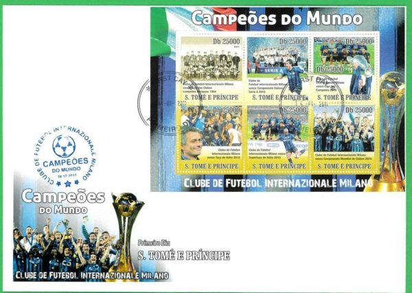 INTER - vincitori COPPA INTERCONTINENTALE - MINIFOGLIO su FDC Busta Primo Giorno