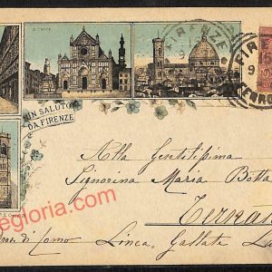 ae7434 - CARTOLINA D'EPOCA - Firenze Città - S. Croce  1896