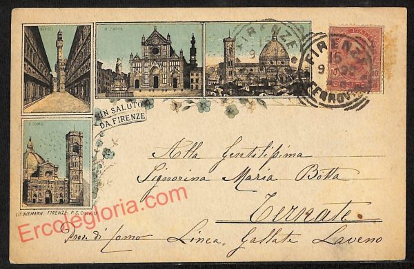 ae7434 - CARTOLINA D'EPOCA - Firenze Città - S. Croce  1896