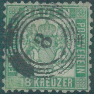 88180aa  -  GERMANY Baden -  STAMP:  Michel  # 21a REPAIRED  -  USED Certified