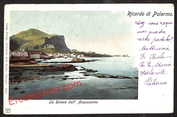 ah4957 - CARTOLINA D'EPOCA - Palermo Città - La Riviera dall' Acquasanta