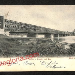 ah7330 - CARTOLINA D'EPOCA - Piacenza Città - Ponte sul Po