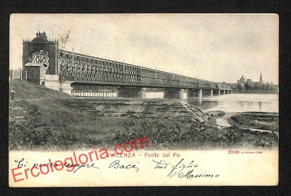 ah7330 - CARTOLINA D'EPOCA - Piacenza Città - Ponte sul Po