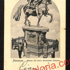 ah7332 - CARTOLINA D'EPOCA - Piacenza Città - Statua del Duca Alessandro Farnese