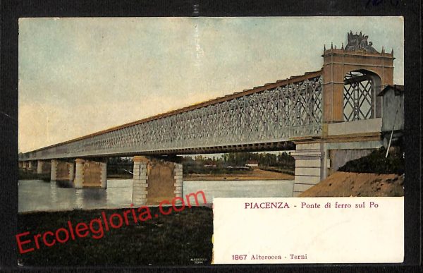 ah7341 - CARTOLINA D'EPOCA - Piacenza Città - Ponte di ferro sul Po