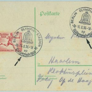 68253 - GERMANY - POSTAL HISTORY - CARD:  16.8.1936 Olympic postmark: BERLIN