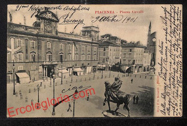 ah7342 - CARTOLINA D'EPOCA - Piacenza Città - Piazza Cavalli