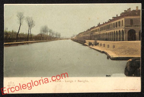 ah5865 - CARTOLINA  D'EPOCA - Pavia Città - Lungo il Naviglio