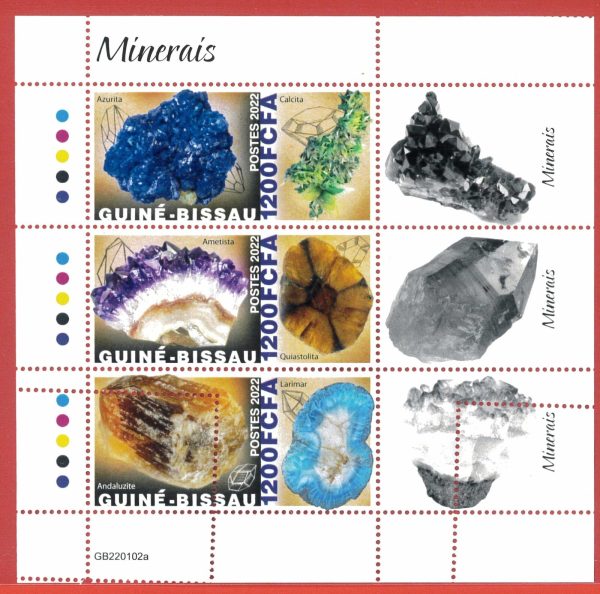 A7617 - GUINE BISSAU - ERROR MISPERF Stamp Sheet - 2022 - Minerals
