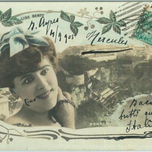 68327  - MONACO - VINTAGE POSTCARD - Monte Carlo - GLAMOUR: Lise Berty