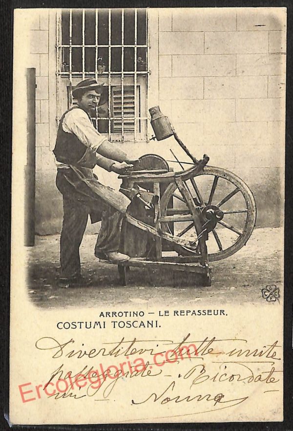 ae7442 - CARTOLINA D'EPOCA - Firenze Città - Arrotino - Costumi Toscani