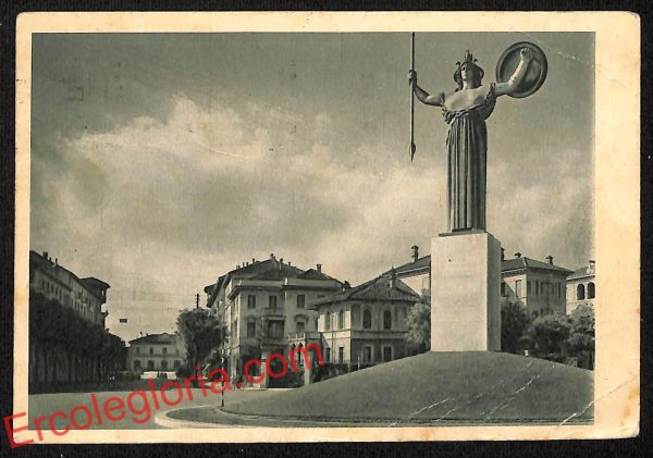 ah5873 - CARTOLINA  D'EPOCA - Pavia Città  La ''Minerva'' e Viale della Stazione