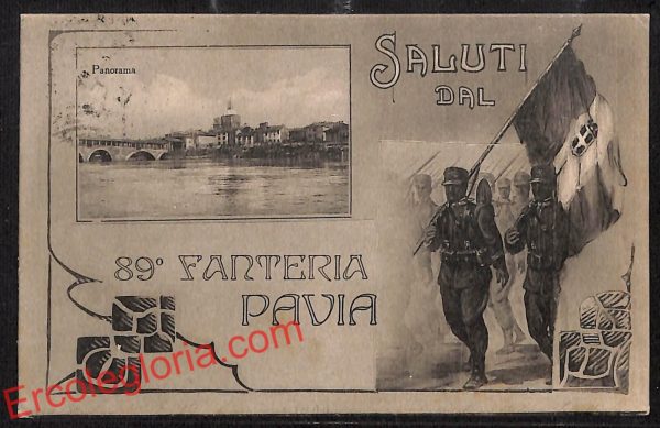 ah5937 - CARTOLINA  D'EPOCA - Pavia Città - 15° Fanteria di Pavia