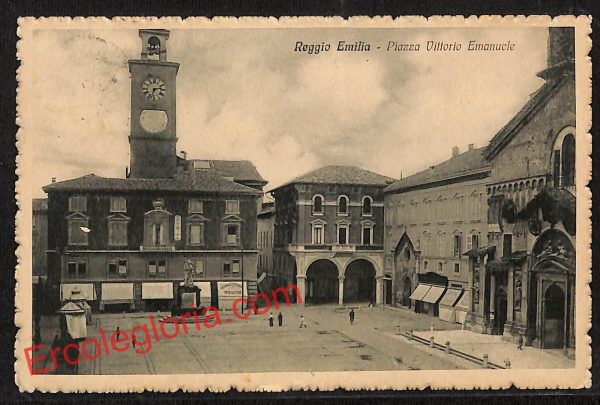 ah9654 - CARTOLINA D'EPOCA - Reggio Emilia Città - Piazza Vittorio Emanuele