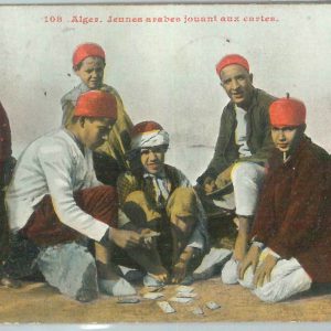 80058 - ALGERIA  -  Carte postal ETHINIC VINTAGE POSTCARD -  ALGER playing cards