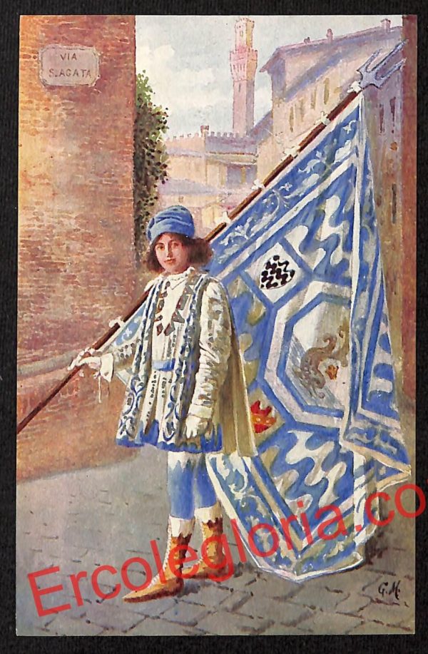 ai5493 - CARTOLINA D'EPOCA - I 17 Paggi delle Storiche Contrade di Siena : Onda