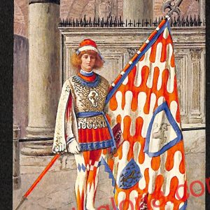 ai5494 CARTOLINA D'EPOCA- I 17 Paggi delle Storiche Contrade di Siena : Leocorno