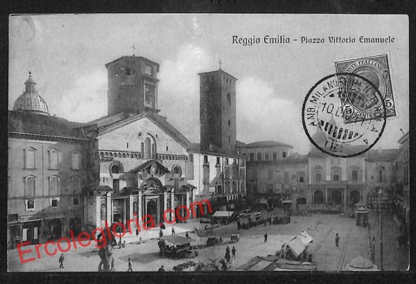 ah9692 - CARTOLINA D'EPOCA - Reggio Emilia Città - Piazza Vittorio Emanuele