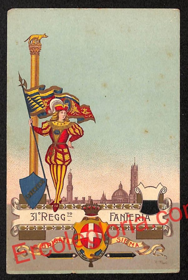 ai5495 - CARTOLINA D'EPOCA - Siena Città - 31° Reggimento Fanteria