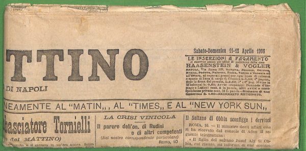 ZA1753 - GIORNALE D'epoca - Aprile  1908   IL MATTINO corriere di NAPOLI - immagine 2